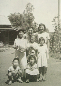 1951, Three brothers and two sisters. Yoshio is on the left in the front row.